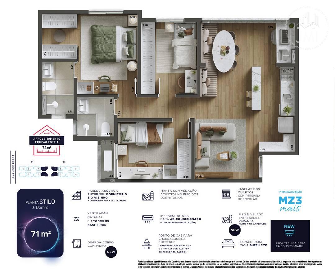 Apartamento à venda com 3 quartos, 71,24m² - Conjunto Residencial Trinta e Um de Março,