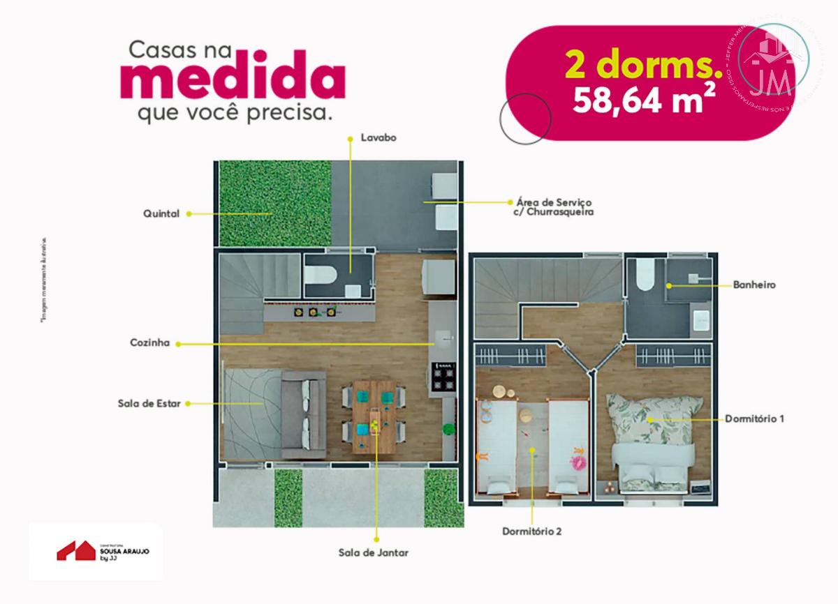 Sobrado em condomínio à venda com 2 quartos, 62,61m² - Eugênio de Mello,